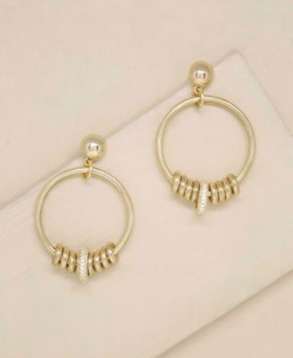 18K Gold Multi-Ring Slider Women's Earrings