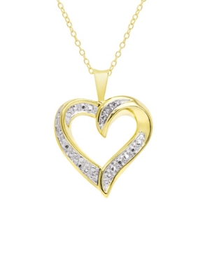 image of Macy-s Diamond Accent Gold-plated Open Heart Pendant Necklace