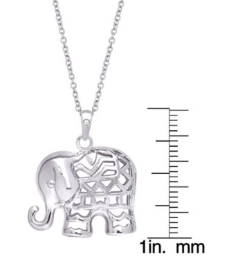 Diamond Accent Silver-plated Elephant Pendant Necklace