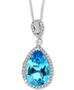 image of Effy Blue Topaz (5-7/8 ct. t.w.) & Diamond (1/4 ct. t.w.) 18