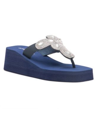 olivia miller jewel wedge flip flop