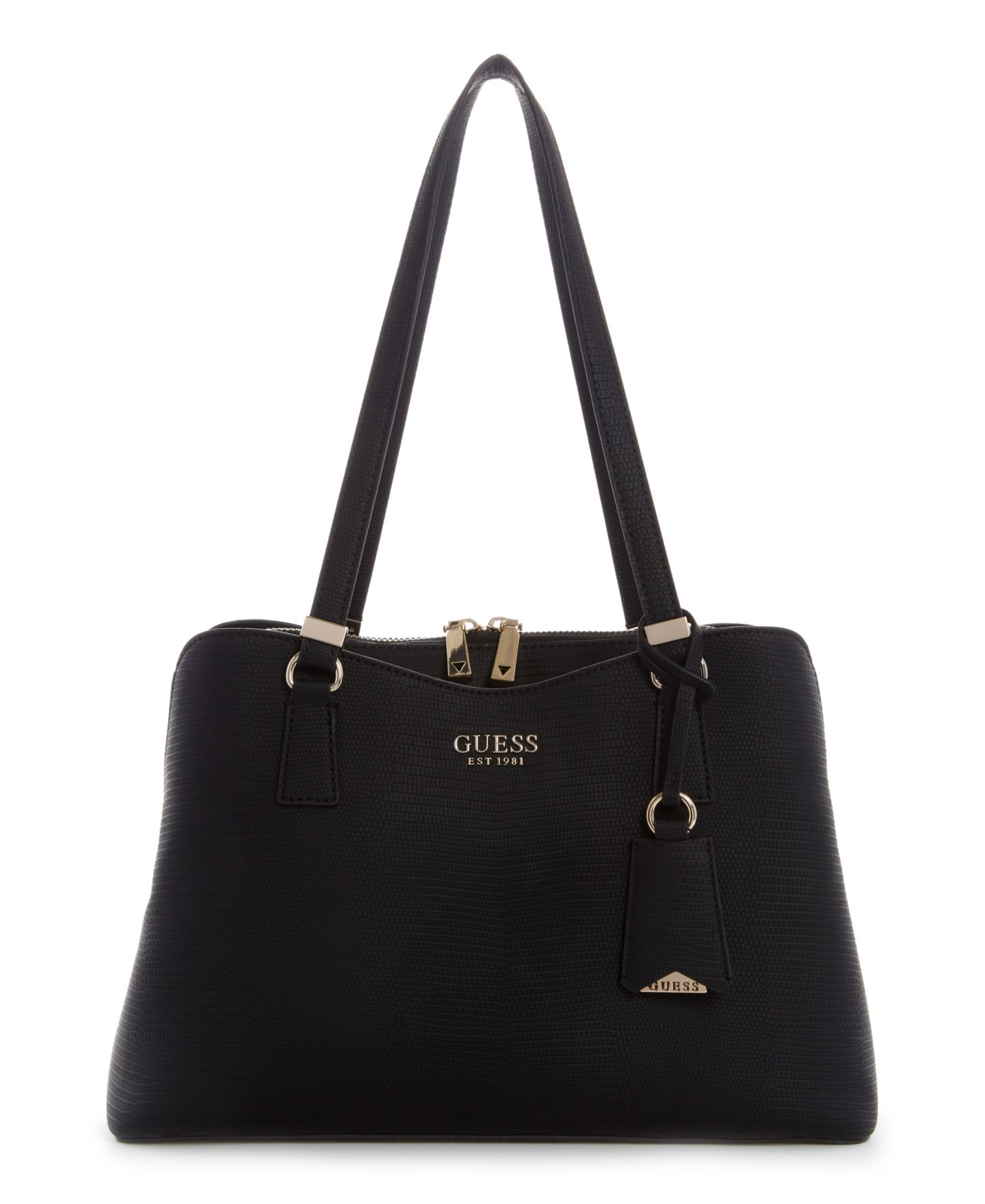 Женская сумка GUESS Lyndi Large Girlfriend Satchel, цвет: Чёрный — фото 1