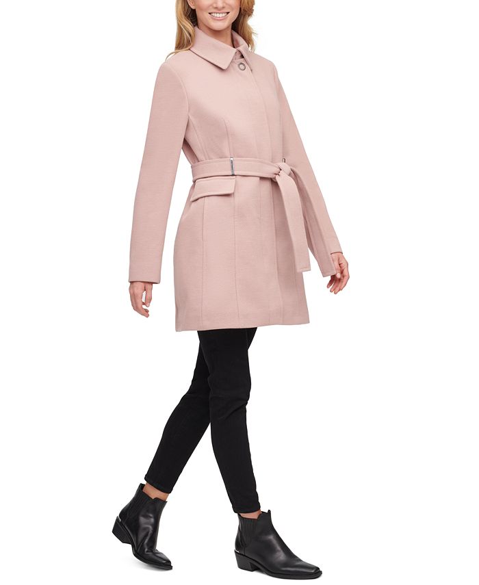 Calvin Klein Single-Breasted Belted Coat & Reviews - Coats - Women - Macy's