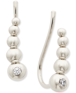 image of Ava Nadri Cubic Zirconia Graduated Bead Climber Earrings