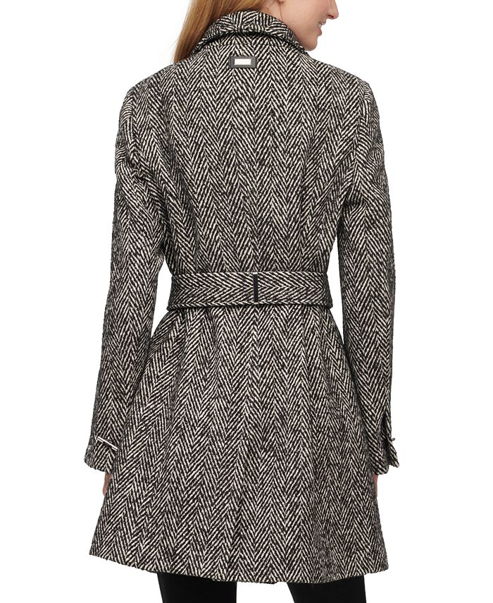 Calvin Klein Asymmetrical Belted Wrap Coat, Created for Macy's ...