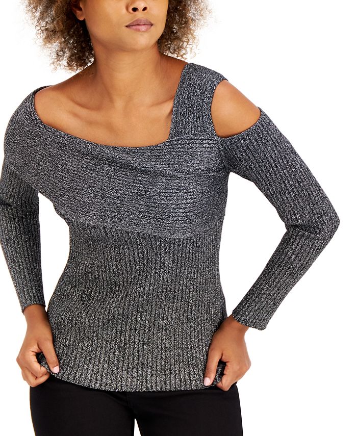 INC International Concepts INC Asymmetrical Cold Shoulder Sweater