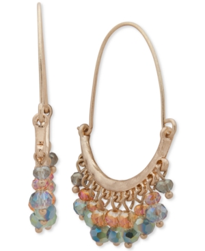 image of lonna & lilly Gold-Tone Shaky Bead Hoop Earrings