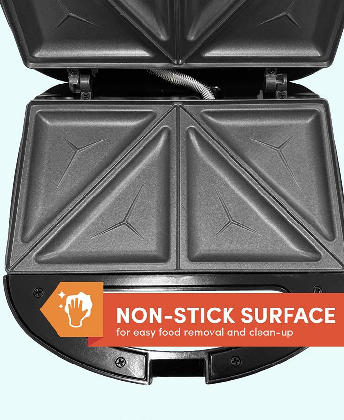 Elite Gourmet 2Slice Electric Nonstick Sandwich Panini Press, Grilled