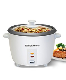 Elite by Maxi-Matic 6-Cup Nonstick Rice Cooker with Glass Lid and Keep Warm Function, Makes Stews, Grains, Hot Cereals