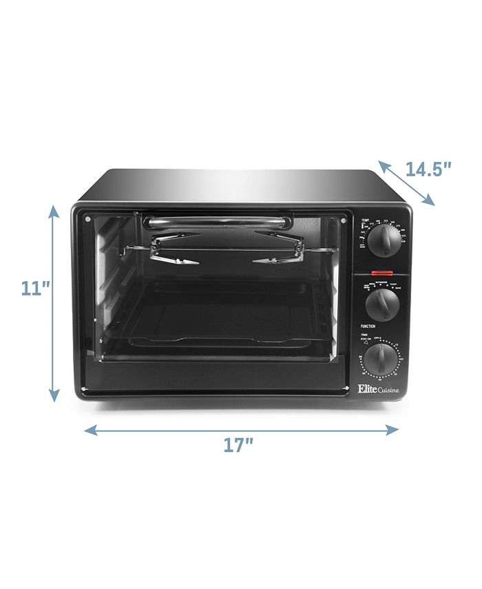 Elite Cuisine 23L Countertop Toaster Oven Rotisserie, Bake, Broil