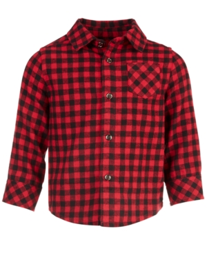 image of First Impressions Baby Boys Check Flannel Shirt, Created for Macy-s