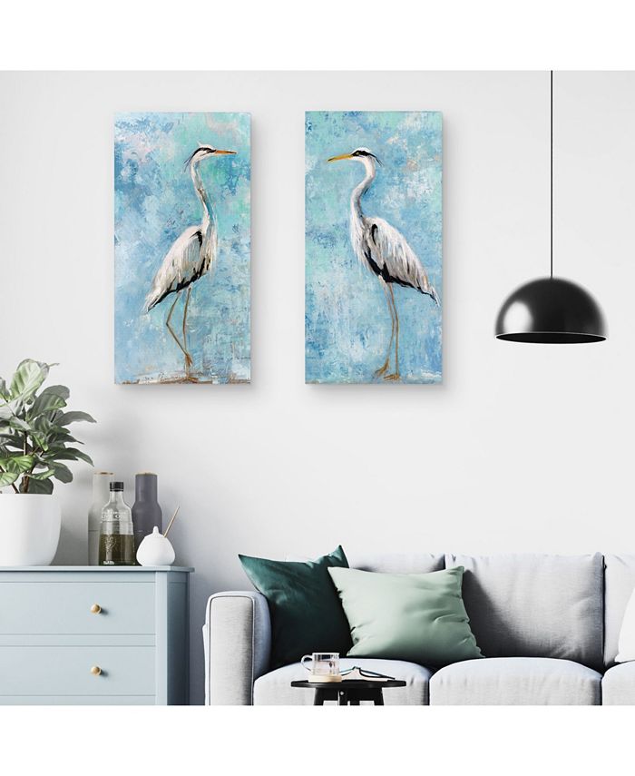 Fine Art Canvas Heron I & II Crop by Sally Swatland Set of