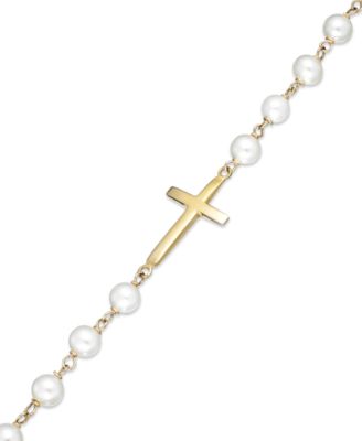 pearl cross bracelet