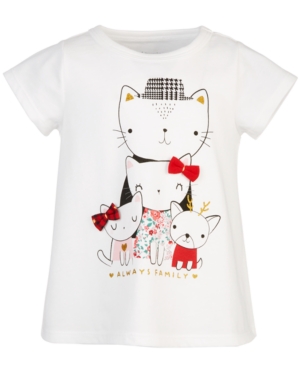 image of First Impressions Baby Girls Cat Family Cotton T-Shirt, Created for Macy-s