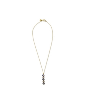 image of Roberta Sher Designs 14K Gold Fill Chain Necklace with Five Classic Imitation Pearls
