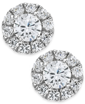 image of Diamond Halo Stud Earrings 14k White Gold (3/4 ct. t.w.)
