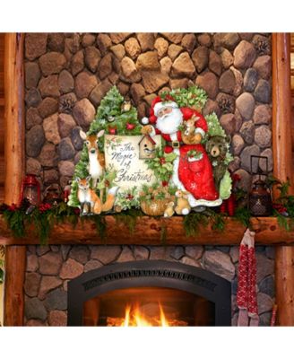 by Susan Winget Woodland Playing Santa Wall and Door Decor