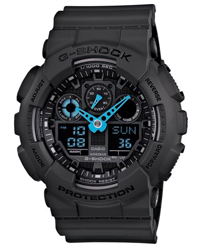 G-Shock Men's Analog-Digital Dark Gray Resin Strap Watch 51x55mm GA100C-8A
