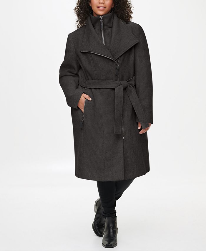 Calvin Klein Women's Plus Size Belted Created for Macy's & Reviews - Coats & Jackets - Plus Sizes -