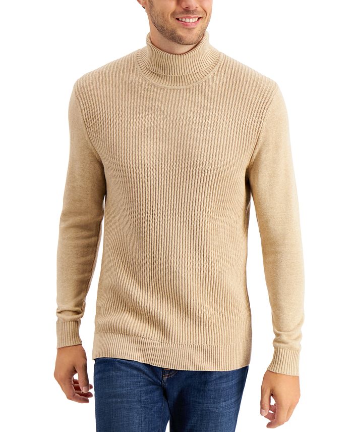 Club Room Men's Textured Cotton Turtleneck Sweater, Created for Macy's ...