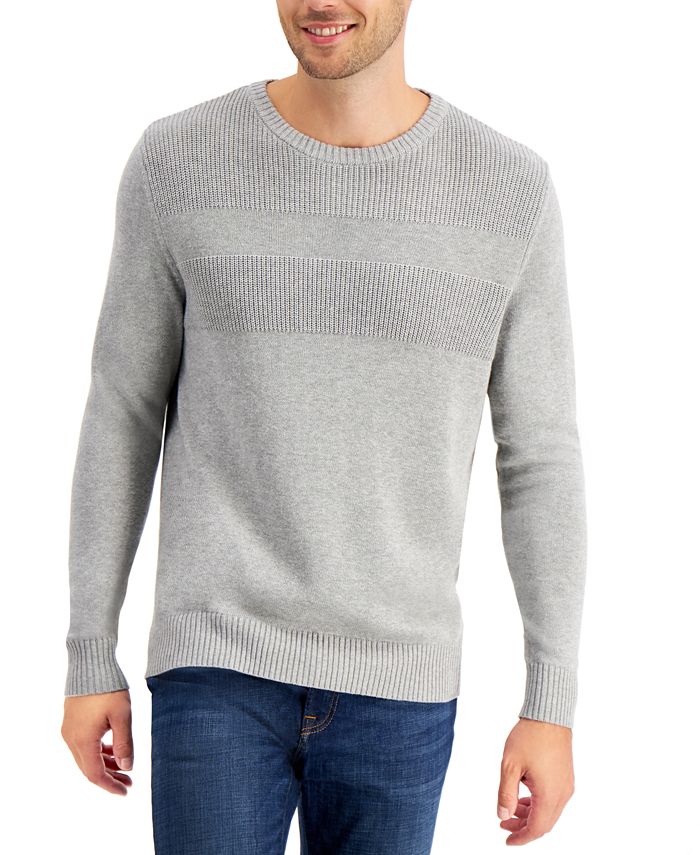 Club Room Men's Textured Cotton Sweater, Created for Macy's - Macy's