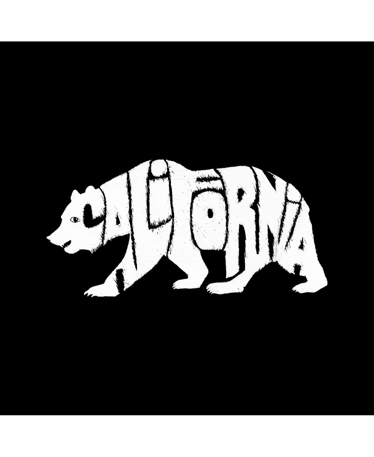 La Pop Art California Bear Men's Raglan Word Art T-shirt