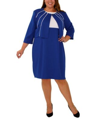 macy's plus size jacket dresses