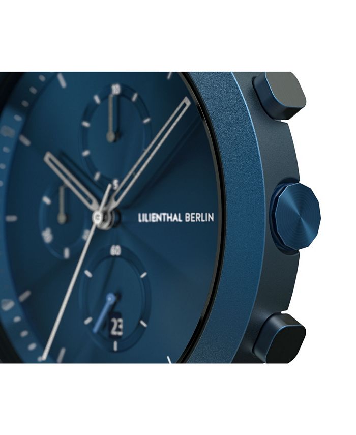 Lilienthal Berlin All Blue Chronograph with Blue Leather Strap Watch