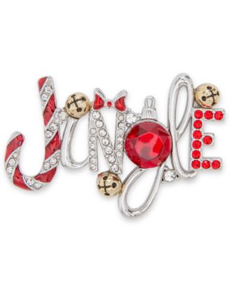 Charter Club - Two-Tone Crystal & Bell Jingle Pin