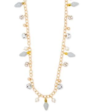 image of Holiday Lane Two-Tone Crystal, Imitation Pearl & Glitter Bulb Jingle Bell 36