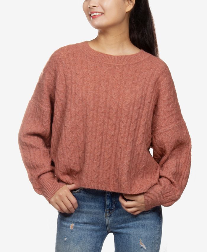 Hippie Rose Juniors Cable Knit Sweater Macy s