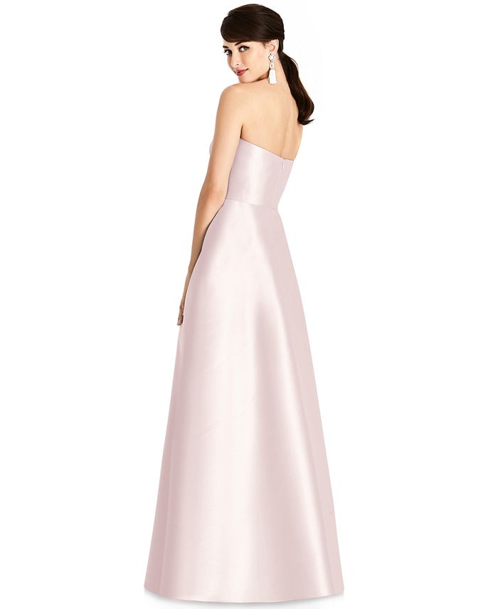 alfred sung satin a line gown