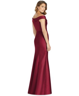 Off-The-Shoulder Satin Gown