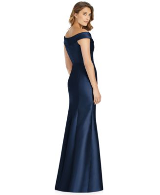Off-The-Shoulder Satin Gown