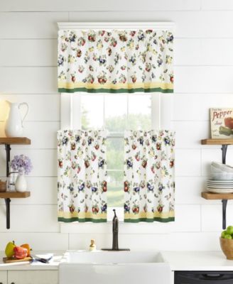 Villeroy & Boch French Garden Tier Curtain Valance Collection In Multi