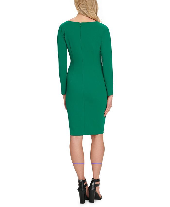 DKNY Women's Ruched Sheath Dress Green Size 12