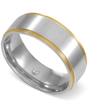 image of Inc Men-s Two-Tone Beveled Band, Created for Macy-s