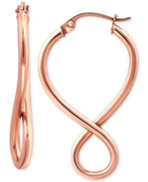 image of Giani Bernini Infinity Hoop Earrings in 18k Rose Gold-Plated Sterling Silver, Created for Macy-s