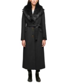 Faux-Fur-Collar Maxi Coat