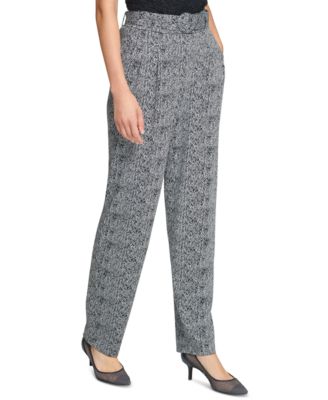 Karl Lagerfeld Paris Belted Tweed Skinny Pants - Macy's