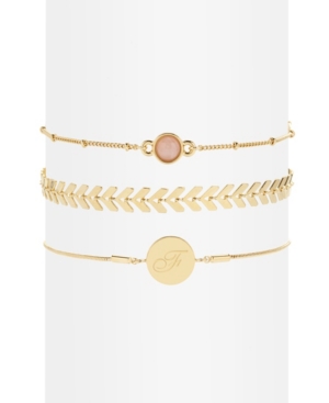 brook & york 14K Gold Plated Wren Initial Bracelet Set