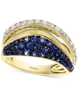 image of Effy Sapphire (7/8 ct. t.w.) & Diamond (1/3 ct. t.w.) Statement Ring in 14k Gold