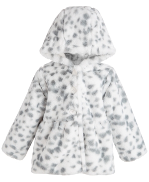 image of First Impressions Toddler Girls Snow Leopard Coat, Created for Macy-s