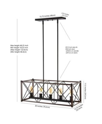 Galax 5-Light Adjustable Farmhouse Industrial LED Dimmable Pendant