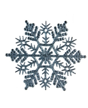 Northlight 24 Count Baby Glitter Finish Snowflake Christmas Ornaments In Blue