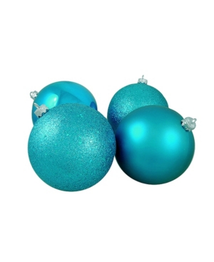 Northlight 12 Count Shatterproof 4-finish Christmas Ball Ornaments In Blue