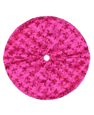 Northlight Sequin Snowflake Mini Christmas Tree Skirt In Pink