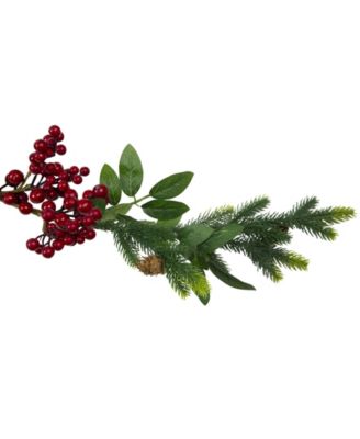 Pine Springs Berries and Pine Cones Artificial Christmas Garland-Unlit