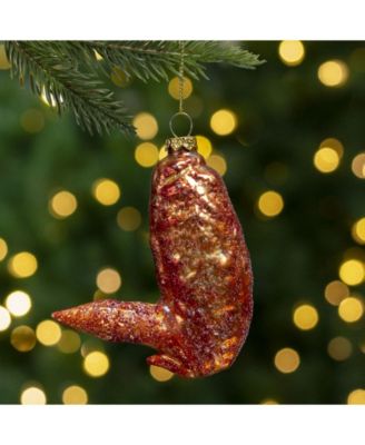 Buffalo Chicken Wing Glass Christmas Ornament