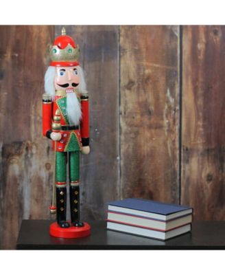 Wooden Christmas Nutcracker King with Scepter